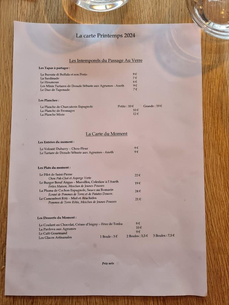 Le Passage au Verre - Menu Image 4